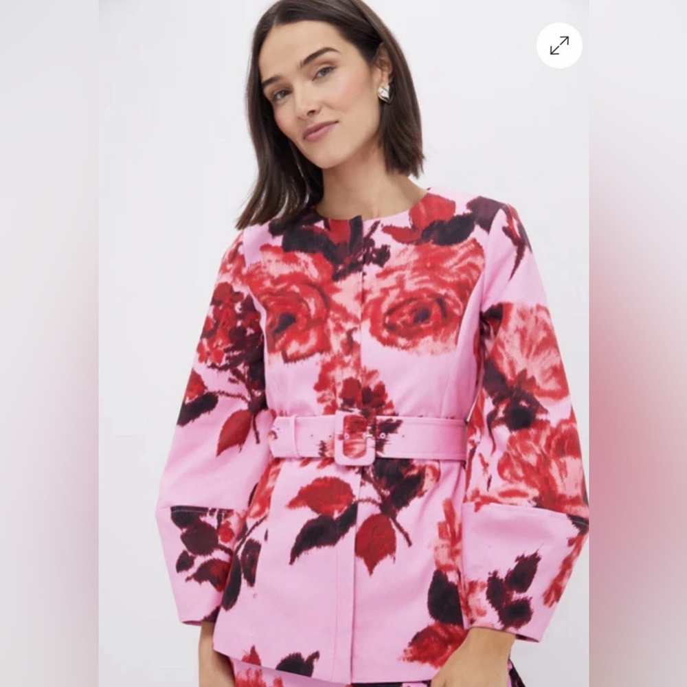 NWT Tuckernuck Cerise Blossom Long Sleeve Rhoda Tunic Top | Sz 12 | retail $248